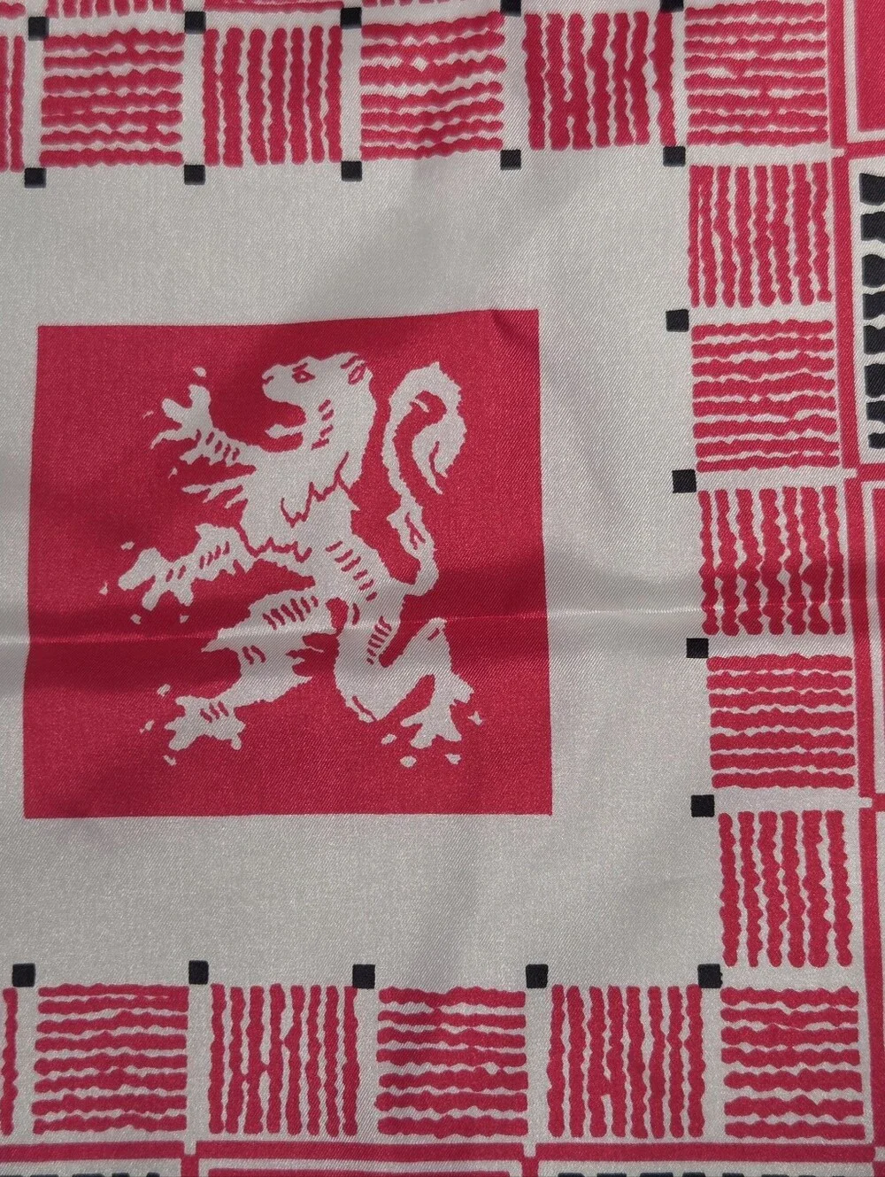 Vintage Polyester Made in Japan Lion Crest Scarf